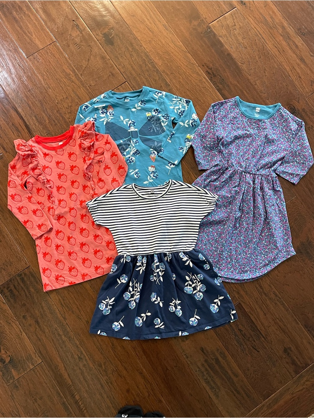 Tea Collection Bundle Girls' Striped Navy Floral Dress Blue Hello Kitty